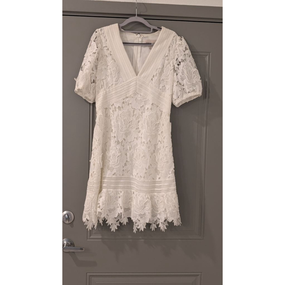 Women's Adelyn Rae White Lace Dress M - Picture 2 of 16